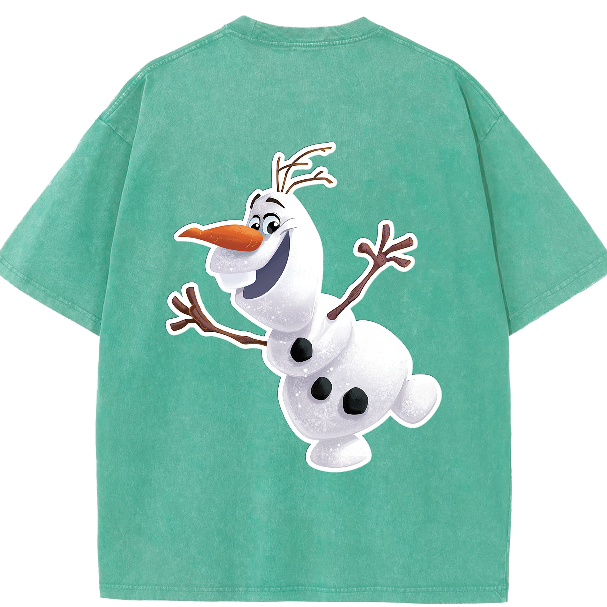 （画像用） アナと雪の女王 アンナ エルサ Frozen Anna Elsa 綿100% ヴィンテージ風 半袖Tシャツ（背面プリント）